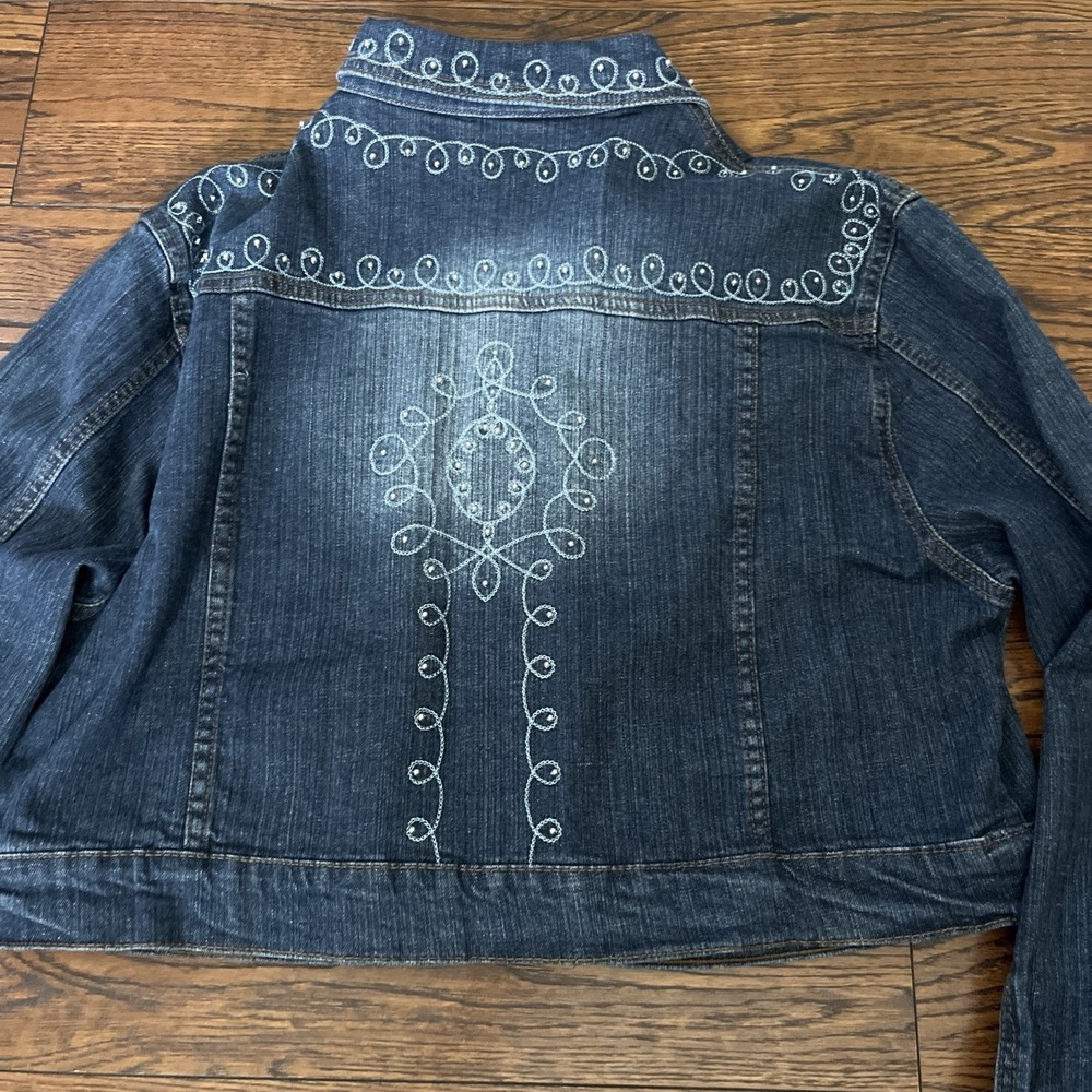 Vintage Hip-Star embroidered denim jacket 3X Western Cropped